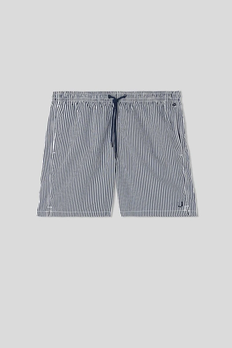 Stripe Print Swim Trunks