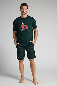 Scooter Print Short Cotton Pajamas