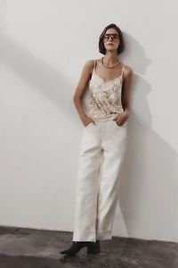 Seductive Glamour Snakeskin Print Viscose Satin Top