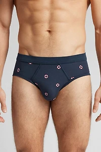 Lifesaver Print Natural Fresh Cotton Briefs
