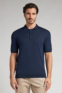 Cotton Short Sleeve Knit Polo Shirt