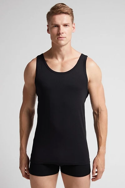 Round Neck Tank Top Stretch Superior Cotton