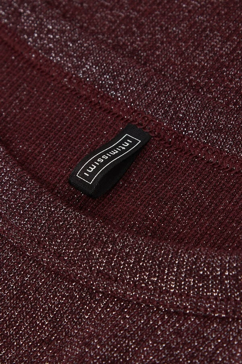 Ribbed Cotton Lamé Tank Top