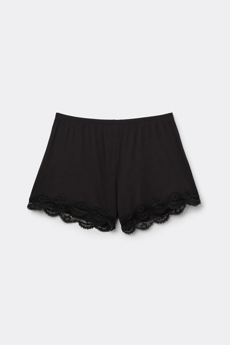 Your Everyday Wear Ribbed Shorts with Lace