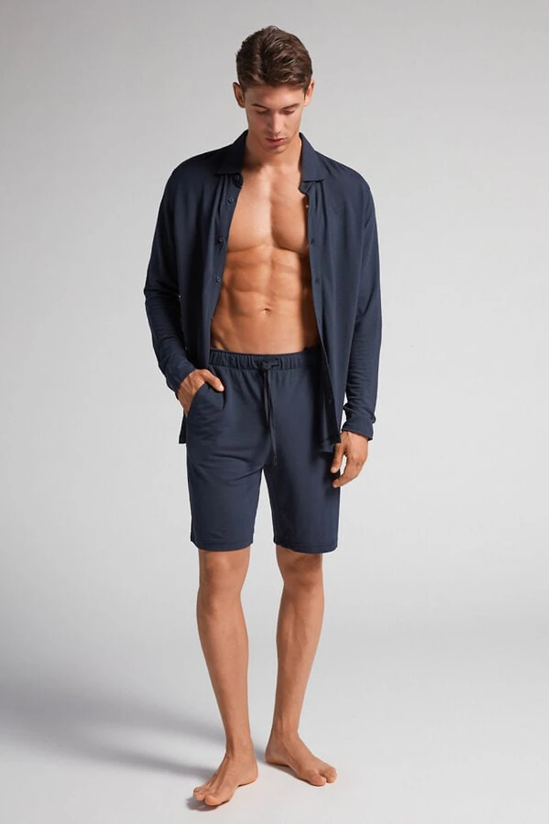 Modal and Silk Piqué Shorts