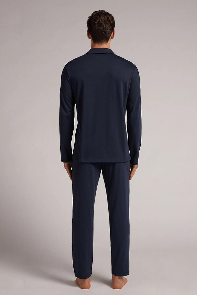 Button Front Full Length Pajamas Superior Cotton