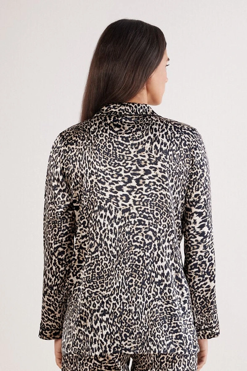 A Moment of Glamour Long Sleeve Silk Top