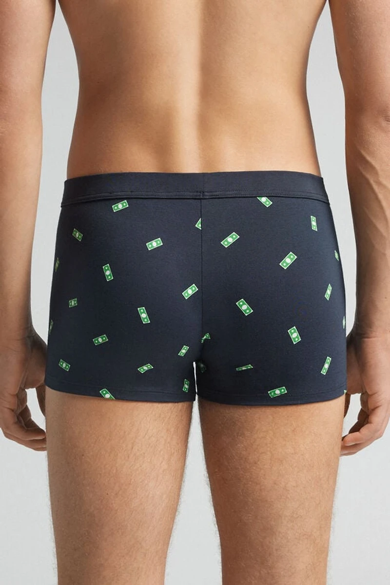 Dollar and Piggy Bank Print Superior Cotton Boxers