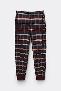 Blue Tartan Full Length Cotton Pants