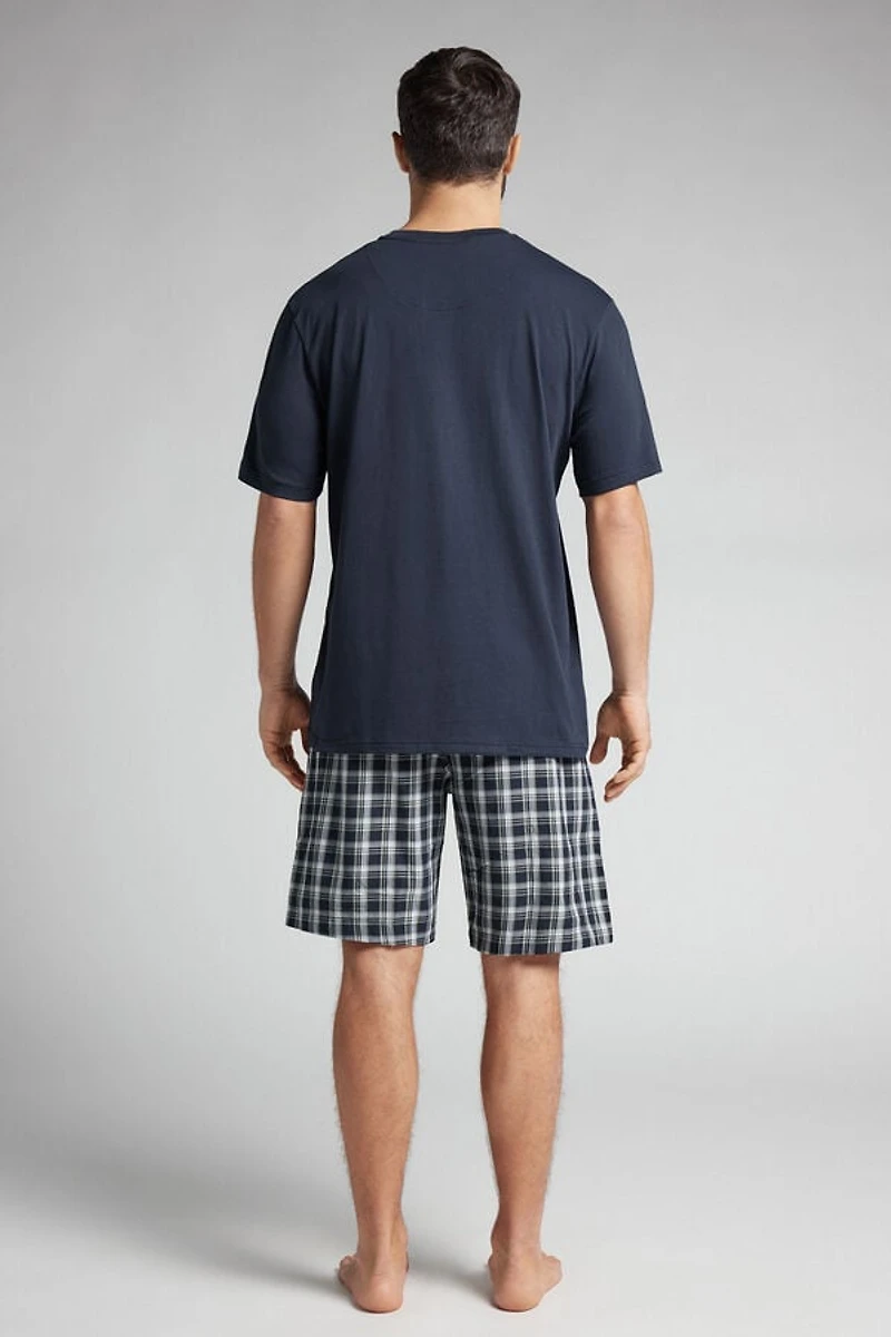 Check Cloth and Cotton Short Pajamas