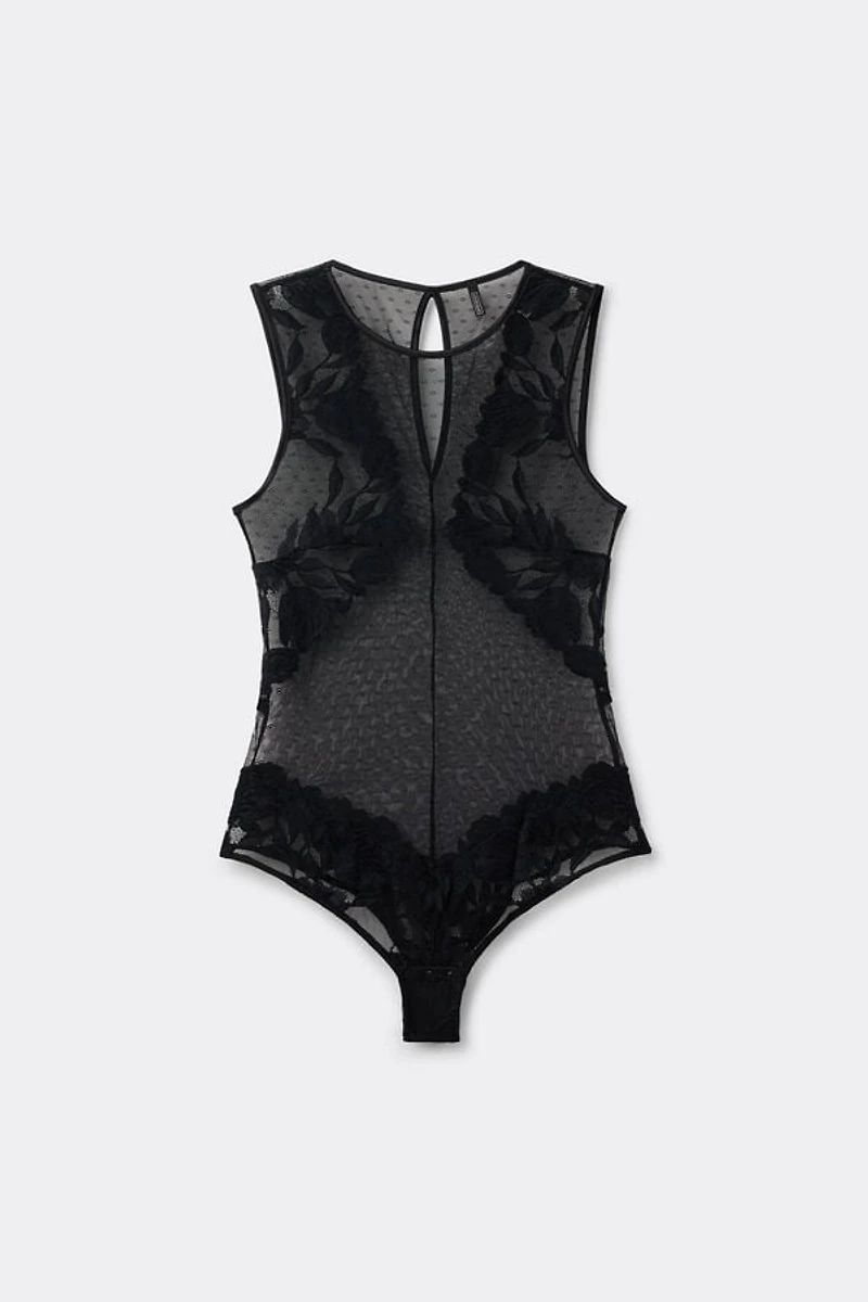 All About Flowers Lace and Tulle Bodysuit
