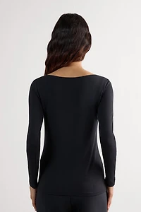Long Sleeve Bateau Neck Top Micromodal
