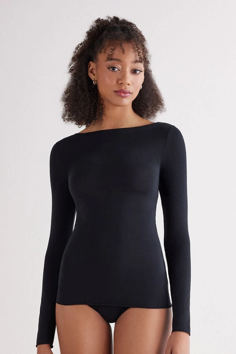 Ultralight Cotton Bateau Neck Top