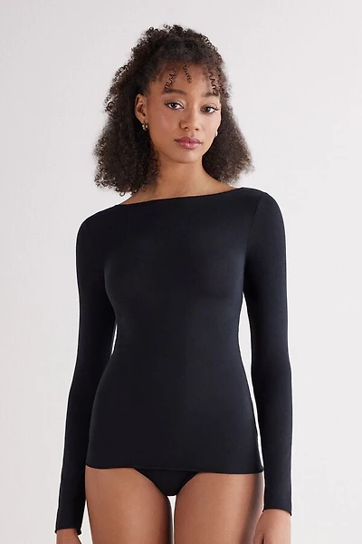 Ultralight Cotton Bateau Neck Top