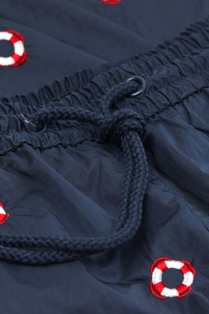 Embroidered Lifesaver Swim Trunks