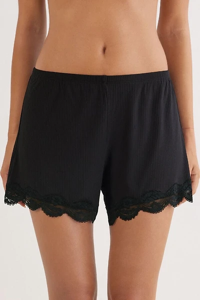 Your Everyday Wear Ribbed Shorts with Lace