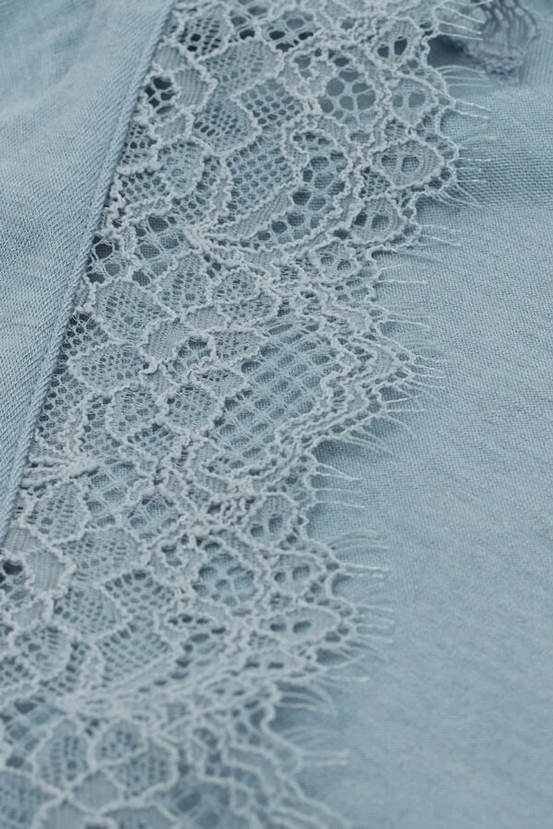 Ultralight Cashmere Lace Long Sleeve Shirt