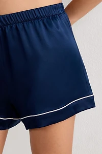 Piped Silk Shorts