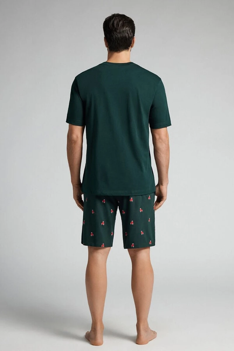Scooter Print Short Cotton Pajamas