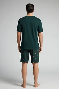 Scooter Print Short Cotton Pajamas