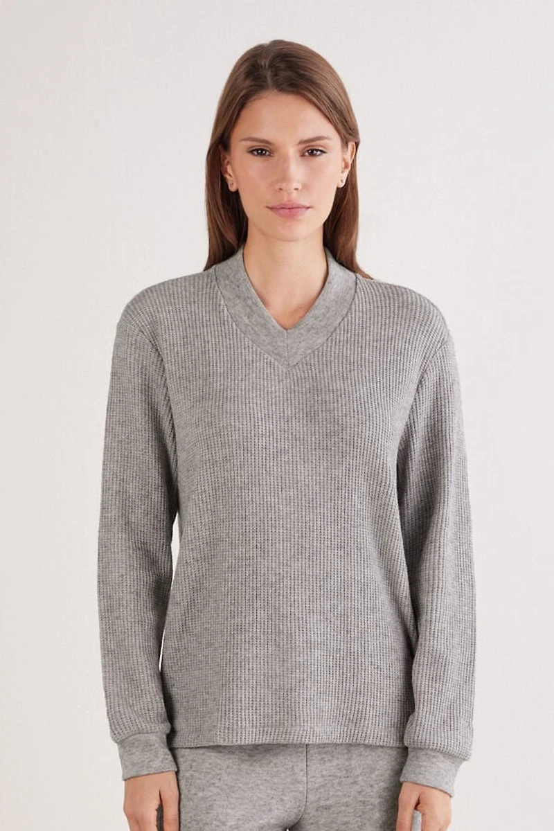 Soft Tricot V-neck Top