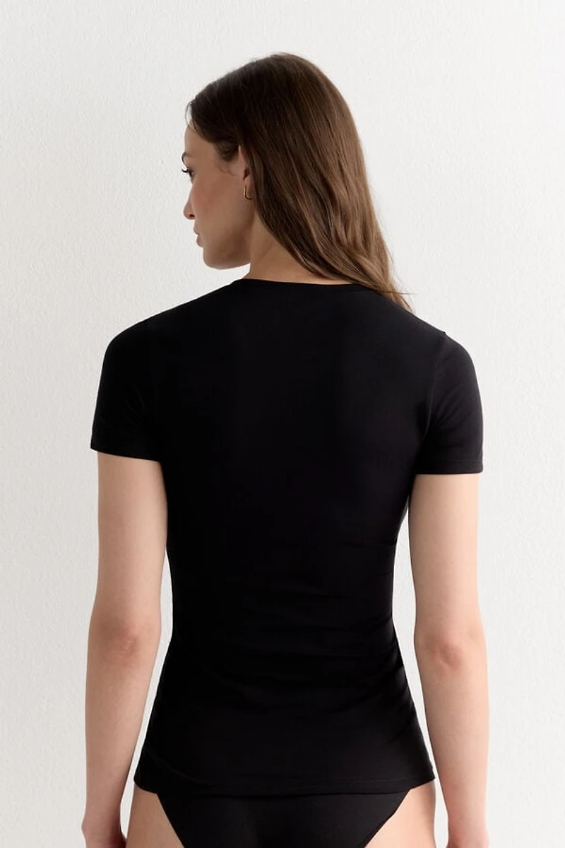 Stretch Superior Cotton Short Sleeve Top