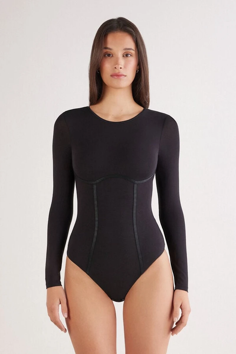 Handcrafted Luxury Fresh Bamboo Long Sleeve Bodysuit
