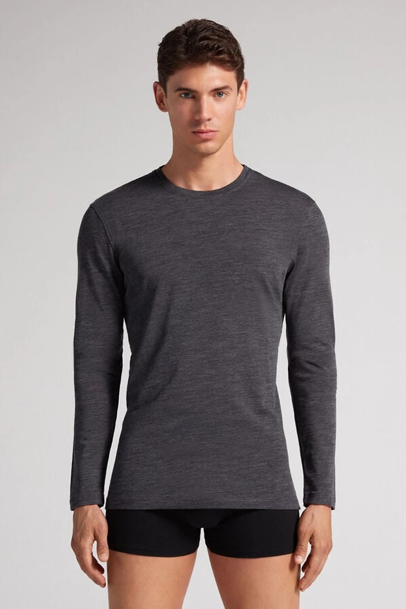 Long-sleeve Crew-Neck Merino-Wool Top
