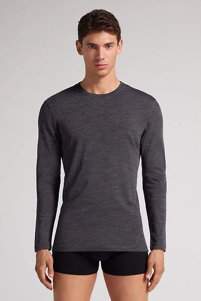 Long-sleeve Crew-Neck Merino-Wool Top