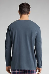 Washed Collection Long Sleeve Cotton Knit Shirt