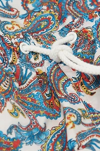 Multicolor Paisley Print Swim Trunks