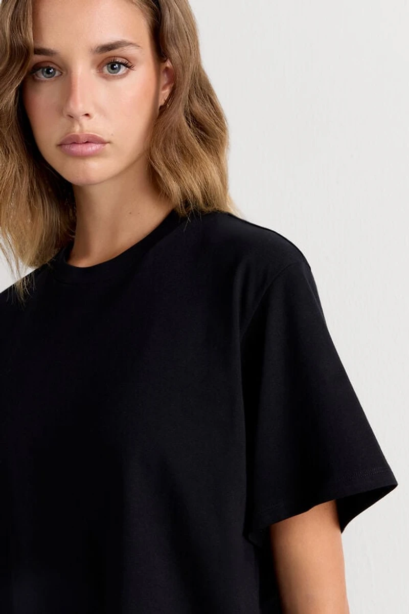 Boxy Fit Short Sleeve Top Cotton
