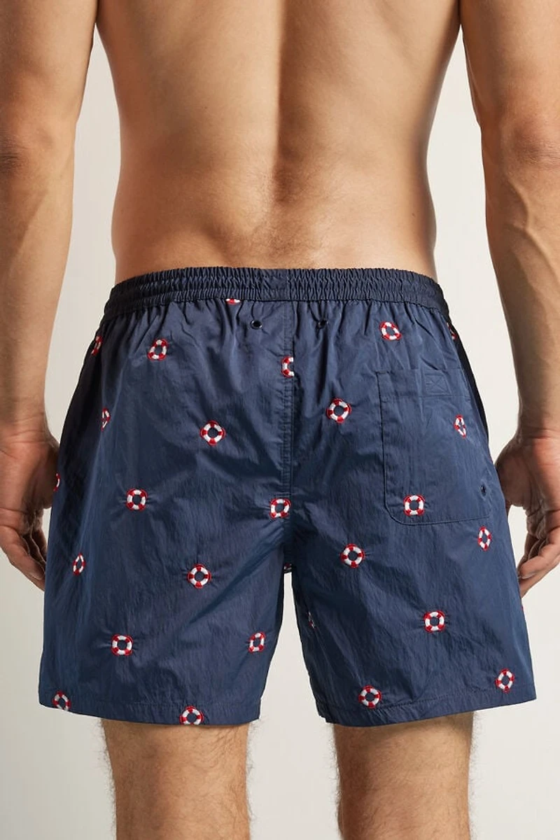 Embroidered Lifesaver Swim Trunks