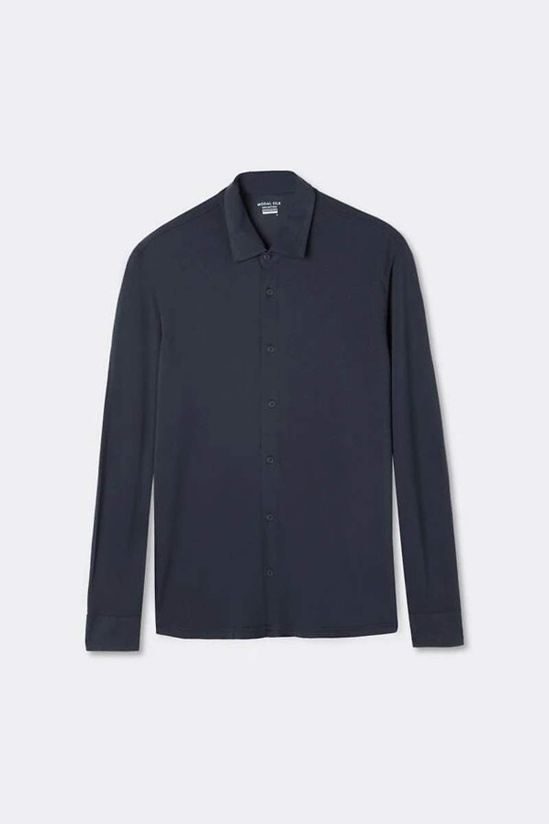 Modal and Silk Piqué Shirt