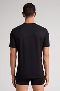 Short-Sleeve Modal-Cashmere Top