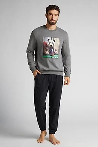 Panda Print Full Length Cotton Pajamas