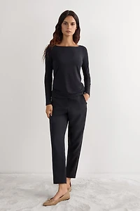 Long Sleeve Bateau Neck Top Micromodal