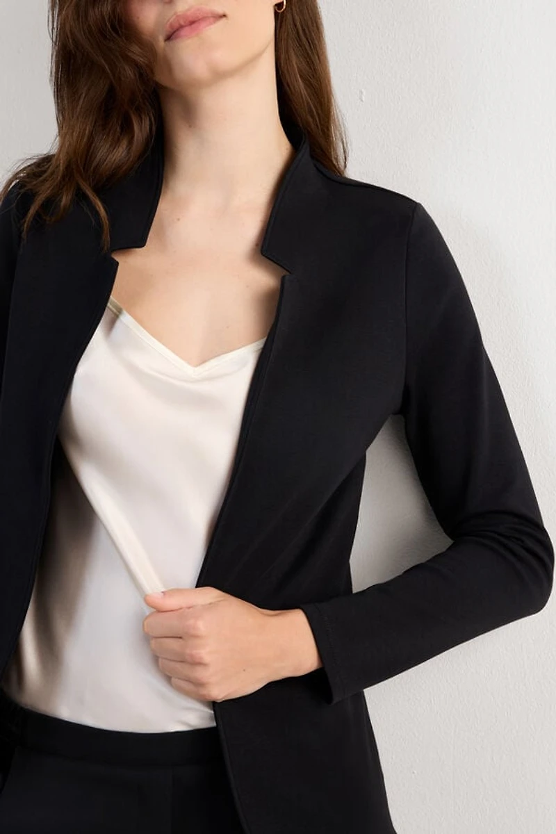 Long-Sleeved Cotton Interlock Cardigan
