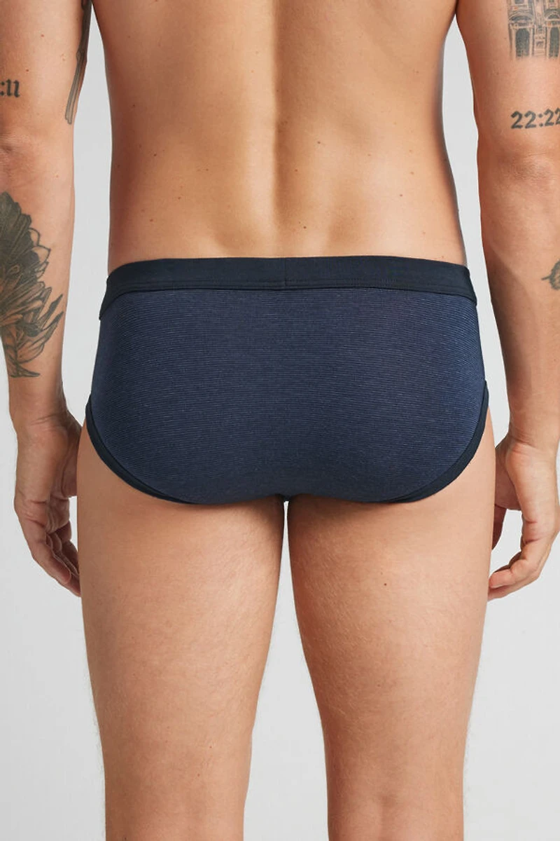 Micro-Stripe Print Superior Cotton Briefs