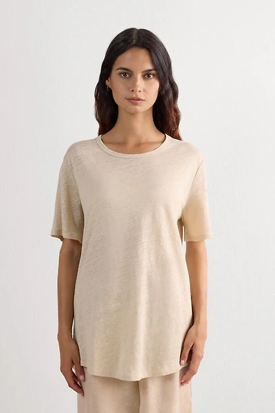 The Pure Linen Short Sleeve Top