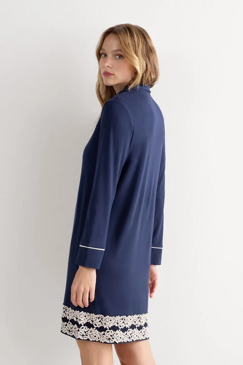 Pretty Flower Open Front Nightshirt