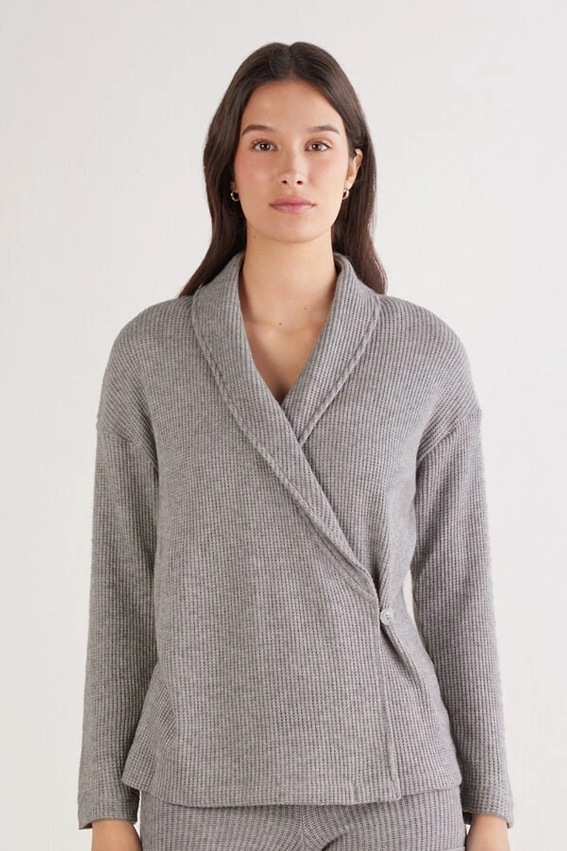 Soft Tricot Cardigan Wrap Sweater
