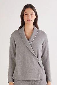 Soft Tricot Cardigan Wrap Sweater