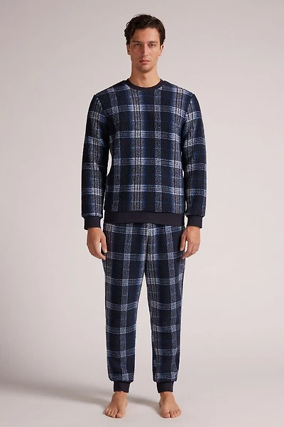 Tartan Polar Fleece Full Length Pajamas
