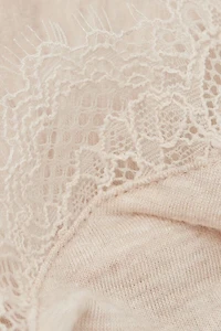 Modal Ultralight Cashmere Blend Top with Lace