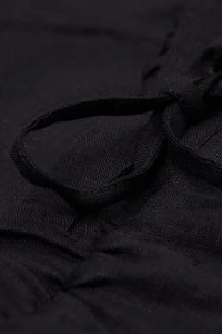 The Pure Linen Full Length Drawstring Pants Fabric
