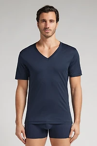 Premium Mercerized Cotton V-Neck T-Shirt