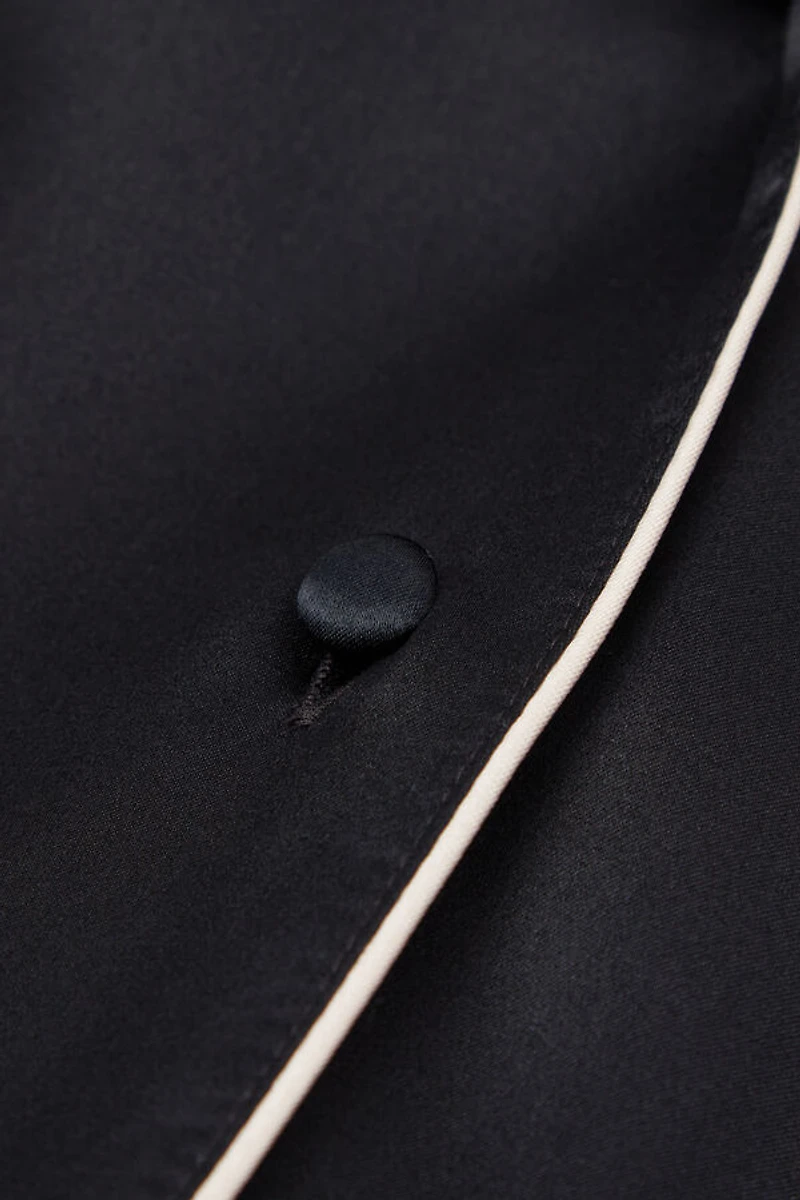 Mannish-Cut Jacket Silk Satin