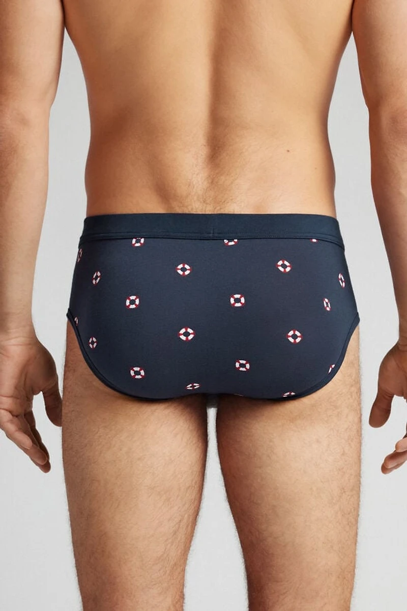 Lifesaver Print Natural Fresh Cotton Briefs