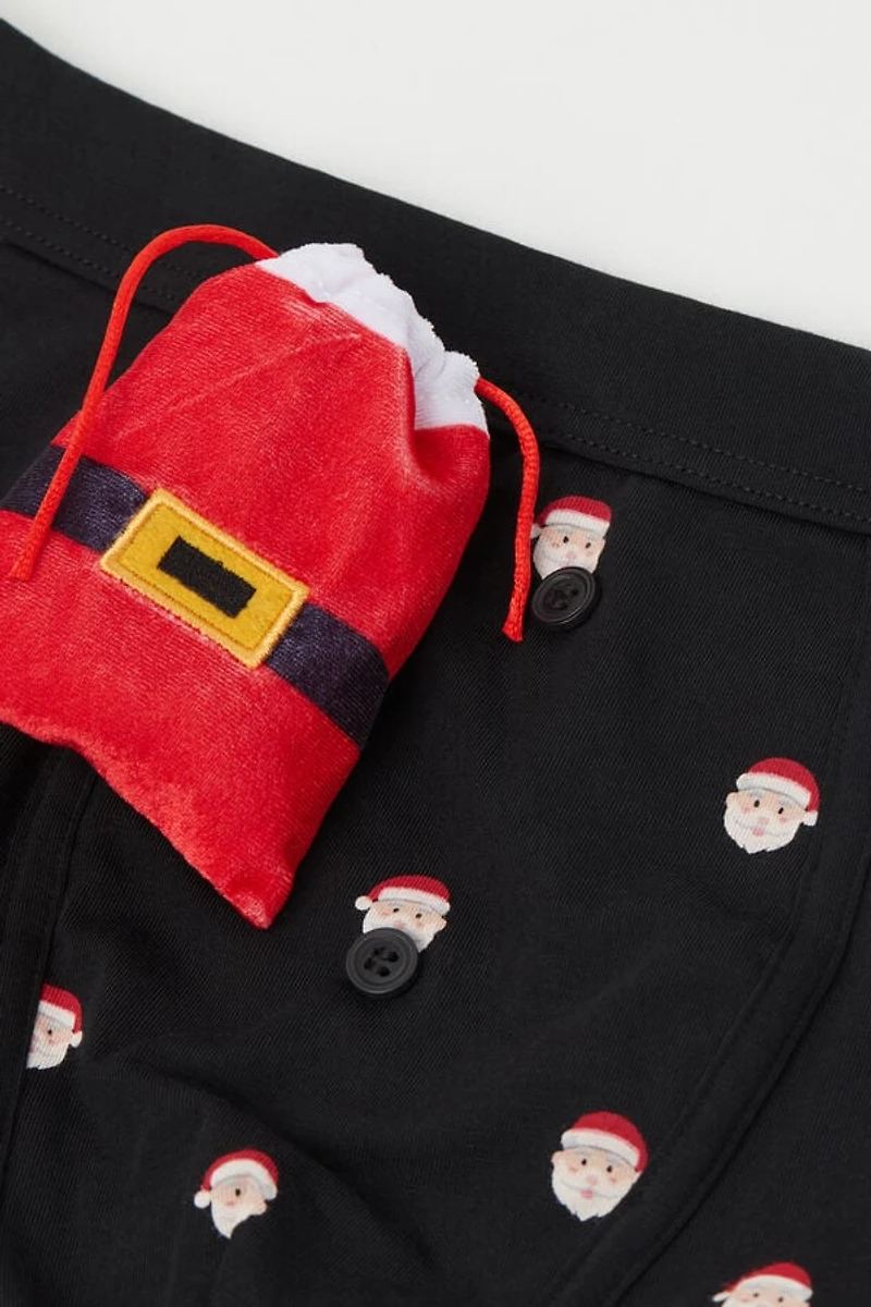 Santa Claus Print Superior Cotton Boxers